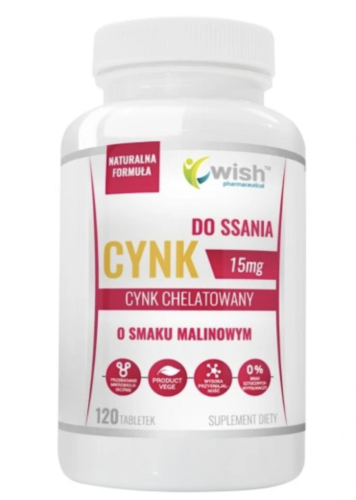 Wish Pharmaceutical - CYNK DO SSANIA 15mg MALINOWY 120 Tabletek be - effective