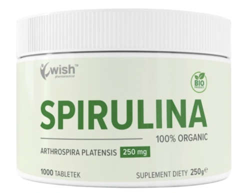 Wish Pharmaceutical - Spirulina Organic 100% 250mg - 1000 tabletek be-effective