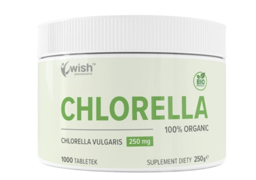 Wish Pharmaceutical - Chlorella Organic 100% 250mg - 1000 tabletek  be-effective