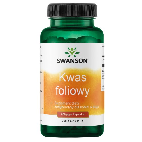 SWANSON Kwas foliowy 800mcg 250kaps be-effective