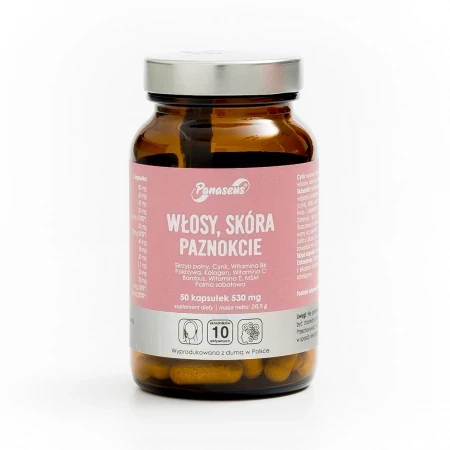 Panaseus - Włosy skóra paznokcie - 50 kapsułek be-effective