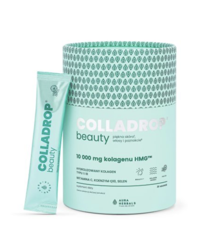 Aura Herbals - Colladrop® Beauty, kolagen HMG™ 10000 mg - Mojito - saszetki 30 szt be-effective