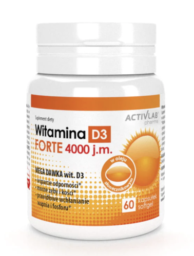 Activlab -Witamina D3 Forte 4000 j.m. 60 kapsułek  be-effective