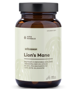 Aura Herbals -  Mycodrop - Lion's Mane 30:1 - 30% beta-glukan - kapsułki 60 szt. 