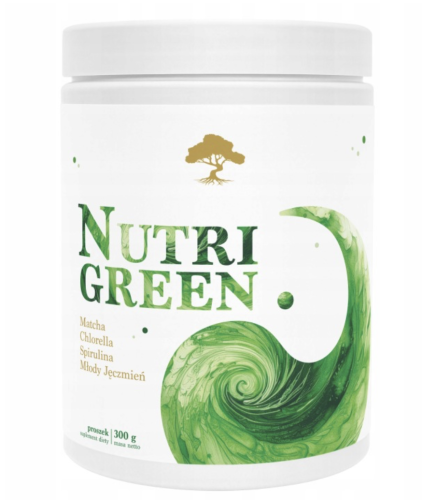 Natural Herbs - NUTRI GREEN Matcha Chlorella Spirulina Młody Jęczmień 300g be-effective