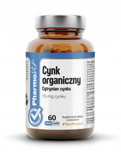 Pharmovit - Cynk organiczny 15 mg 60 kaps Vege CL be-effective
