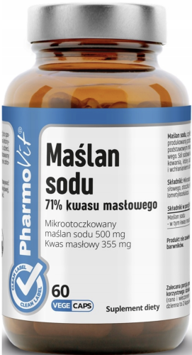 Pharmovit - Maślan sodu 71% kwasu masłowego 60 kaps - CL be-effective