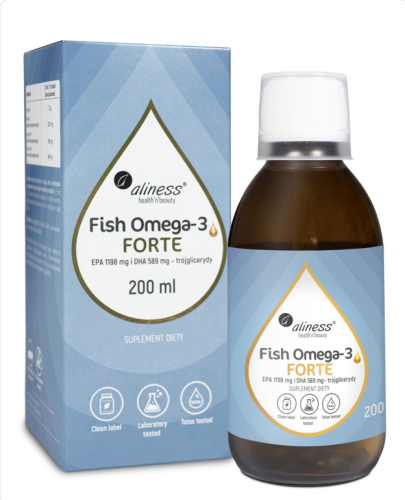 Aliness - Fish Omega 3 FORTE 50/25 Trójglicerydy, 200 ml be-effective