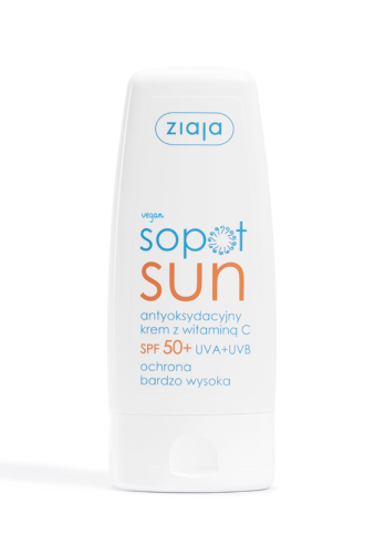 ZIAJA - SOPOT SUN antyoksydacyjny krem z witaminą C SPF 50+ UVA + UVB ochrona bardzo wysoka 50 ml. be-effective