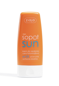ZIAJA - SOPOT SUN krem do opalania cera fotowrażliwa SPF 25 UVA + UVB ochrona średnia 60 ml.