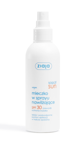ZIAJA - SOPOT SUN mleczko w sprayu nawilżające SPF 30 UVA + UVB ochrona wysoka 170 ml.  be-effective
