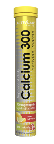 Activlab - Calcium 300 tabletki musujące bez cukru - cytryna tuba 20 tabl. be-effective