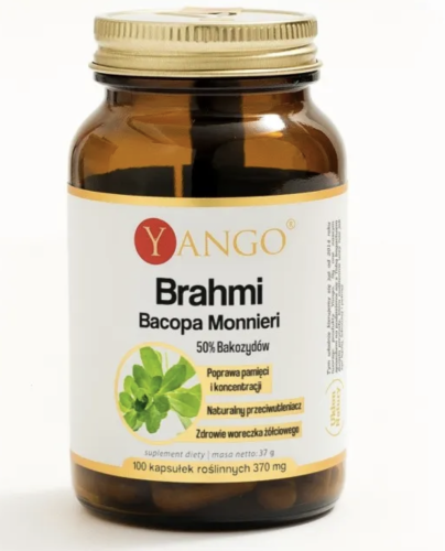 Yango - Brahmi Bacopa Monnieri - ekstrakt 50% bakozydów - 100 kaps. - Pamięć i Koncentracja be-effective