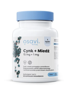 Osavi - Cynk 15 mg + Miedź 1mg 60 kaps.