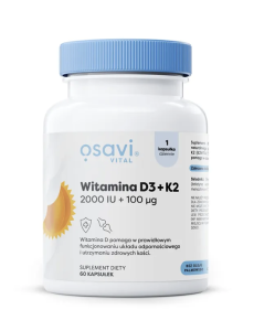 Osavi - Witamina D3 + K2, 2000IU + 100mcg - 60 kaps.