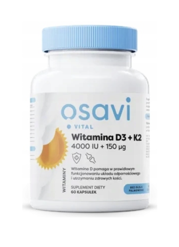 Osavi - Osavi - Witamina D3 + K2, 4000IU + 150mc g - 60 kaps. be-effective