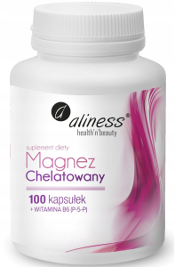 Aliness - Magnez Chelatowany 720mg + B6 - 100 kaps.