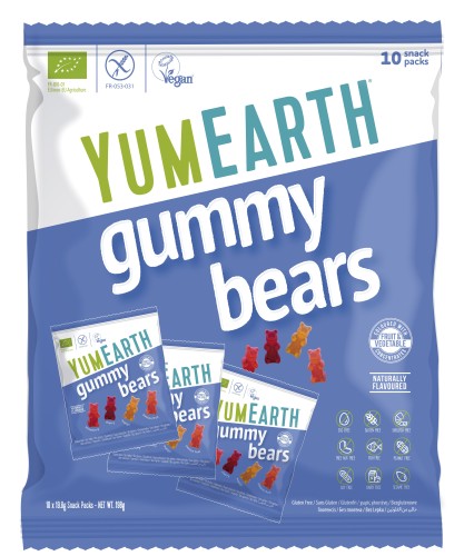 YumEarth - Żelki o smaku owocowym – mix smaków EKO (Gummy Bears) 10x19,8 g be-effective