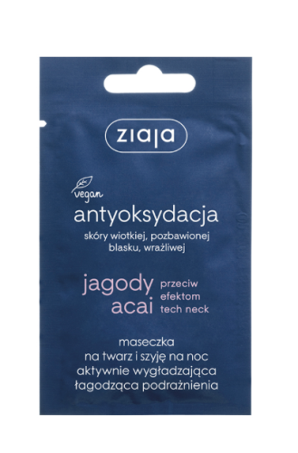 ZIAJA - maseczka na twarz i szyję na noc aktywnie wygładzająca łagodząca podrażnienia 7 ml. be-effective