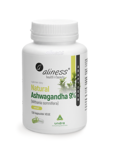 Aliness - Natural Ashwaganda 554 mg 9% 100 kaps.  be-effective
