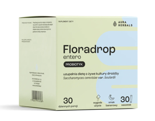 Aura Herbals - Floradrop Entero, Saccharomyces boulardii, probiotyk, saszetki 30 szt. be-effective