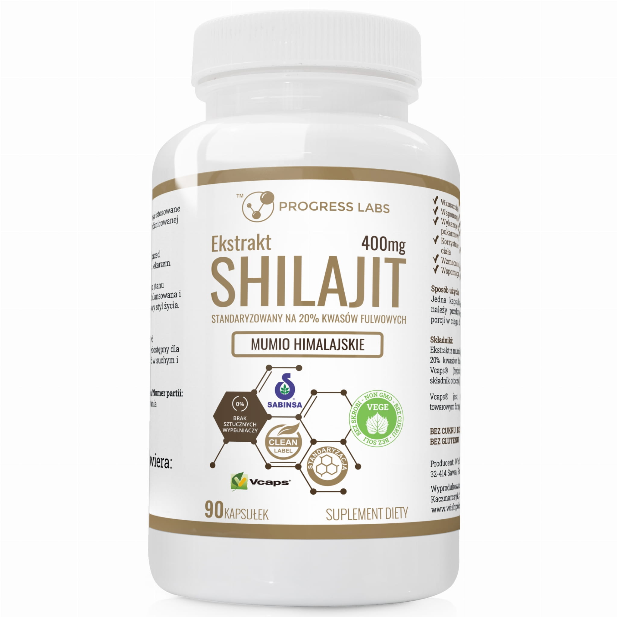 Мумиё Progress Labs Shilajit Extract 400 мг, 90 капсул