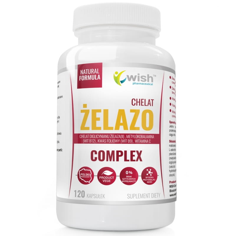 Железо Wish Iron Chelate Complex 21 мг, бисглицинат, 120 капсул