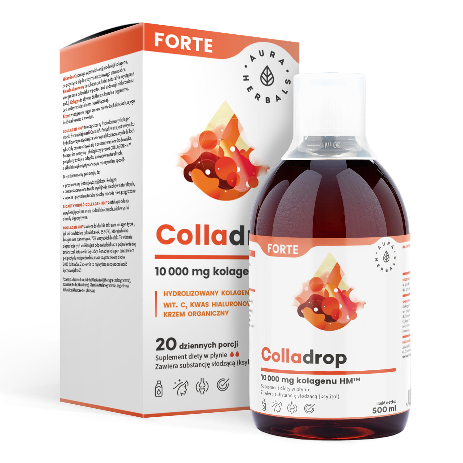 Морской коллаген Aura Herbals Colladrop Forte 10000 мг, жидкий, 500 мл