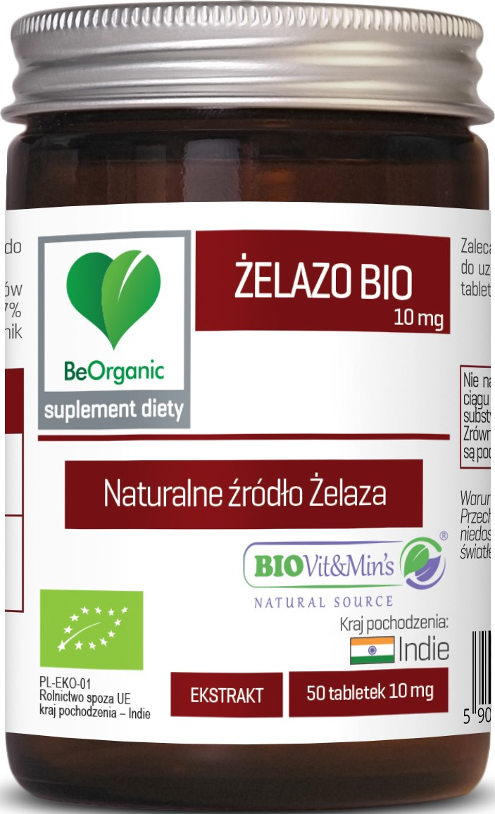 Железо BeOrganic Bio 10 мг из листьев карри, 50 таблеток