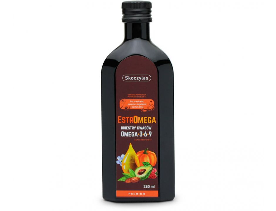 Омега-3-6-9 Skoczylas Estromega, растительные масла с витамином E, малина, 250 мл