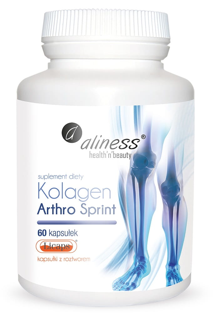 Рыбный коллаген Aliness Arthro Sprint, с гиалуроновой кислотой, для суставов, 60 капсул