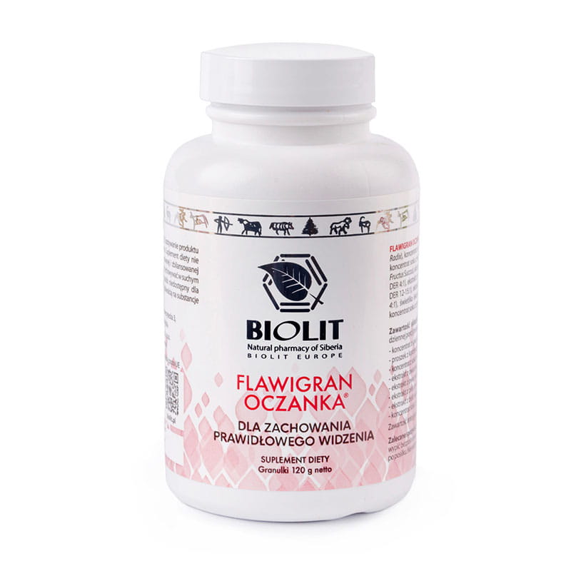 Комплекс для зрения Biolit Flawigran, с очанкой и шиповником, гранулы, 120 г
