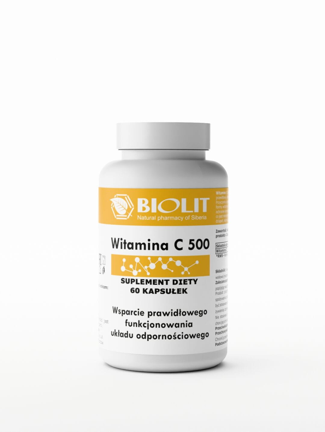 Витамин C Biolit 500 мг, аскорбат натрия, 60 капсул