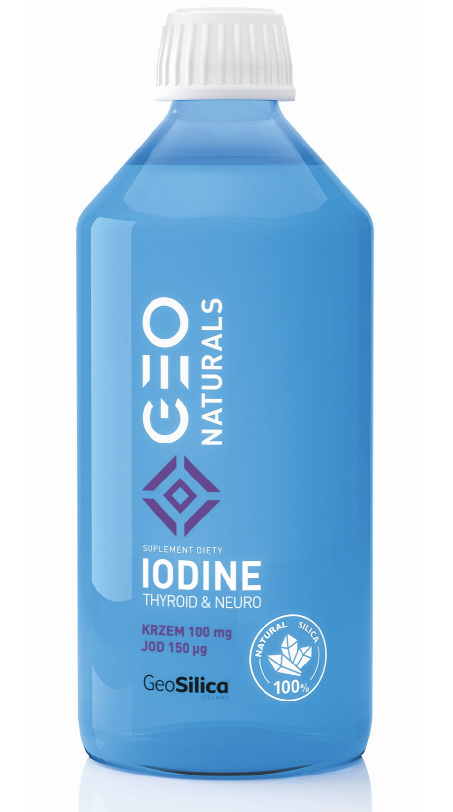 Кремний GeoNaturals Iodine, с йодом, жидкость, 500 мл