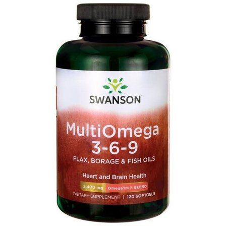 Омега-3-6-9 Swanson Multiomega 3-6-9, рыбий жир, льняное масло и масло огуречника, мягкие капсулы
