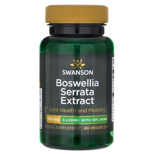 Босвеллия Swanson 5-Loxin Boswellia Serrata 125 мг, для суставов, 60 капсул