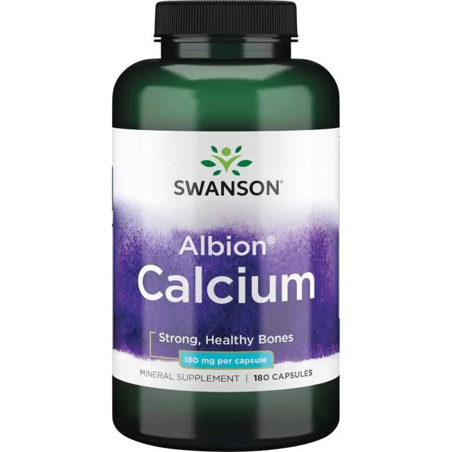 Кальций Swanson Calcium Glycinate Chelate, с витамином D, кости и мышцы, 180 капсул