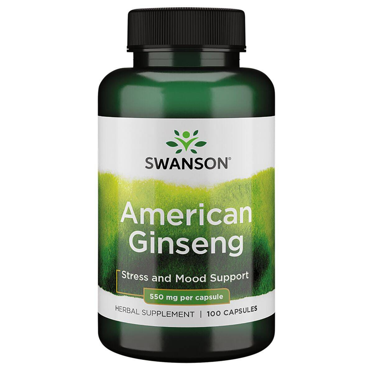 Женьшень американский Swanson American Ginseng 550 мг, 100 капсул