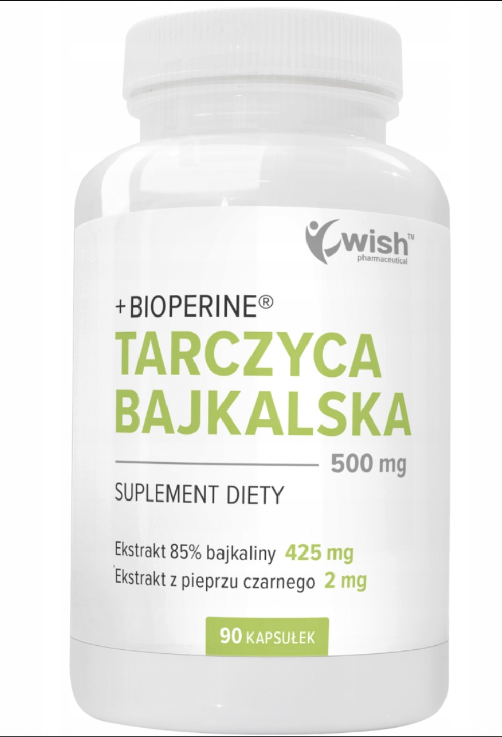 Шлемник байкальский Wish Pharmaceutical 500 мг, с BioPerine, 90 капсул