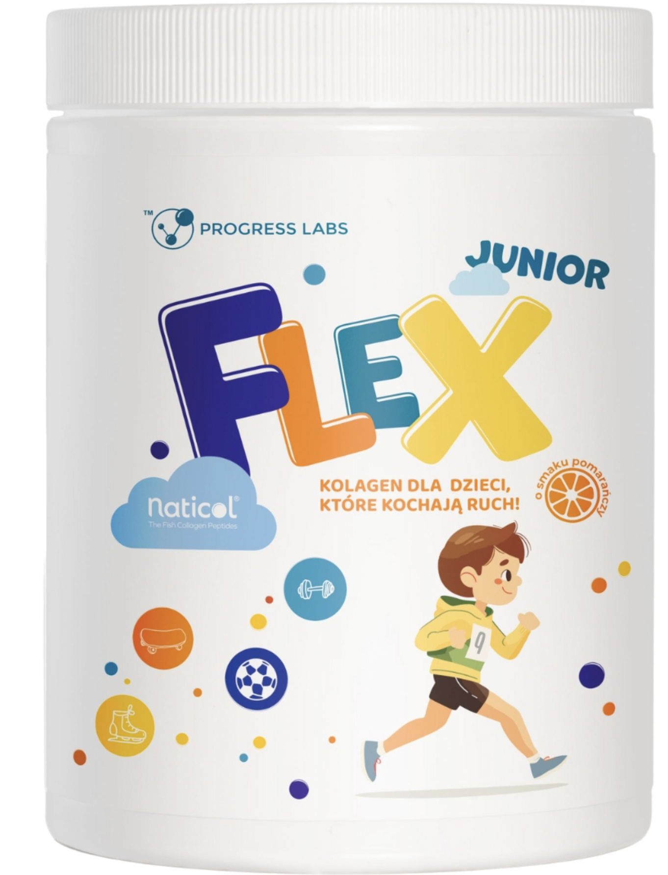 Коллаген для детей Progress Labs Flex Junior, с магнием и витамином D3, порошок, вкус апельсин, 400 г